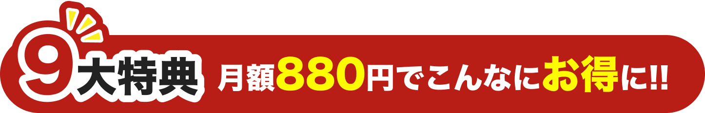 月額880円でこんなにお得に!!